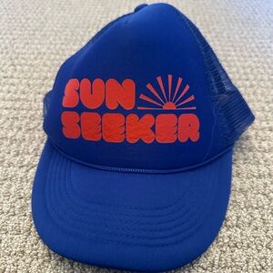 Sun Seeker Blue and Red Trucker Hat